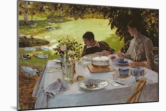 Breakfast in the Garden, 1883-Giuseppe Nittis-Mounted Giclee Print