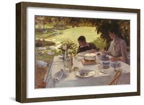 Breakfast in the Garden-Giuseppe De Nittis-Framed Giclee Print