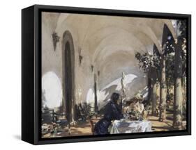 Breakfast in the Loggia-John Singer Sargent-Framed Stretched Canvas