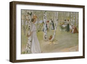 Breakfast in the Open (Frukost I Det Grona), 1910-Carl Larsson-Framed Giclee Print