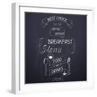 Breakfast on the Restaurant Menu Chalkboard-incomible-Framed Art Print