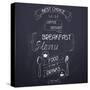 Breakfast on the Restaurant Menu Chalkboard-incomible-Stretched Canvas