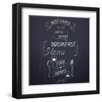 Breakfast on the Restaurant Menu Chalkboard-incomible-Framed Art Print