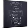 Breakfast on the Restaurant Menu Chalkboard-incomible-Mounted Art Print