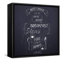 Breakfast on the Restaurant Menu Chalkboard-incomible-Framed Stretched Canvas