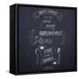 Breakfast on the Restaurant Menu Chalkboard-incomible-Framed Stretched Canvas