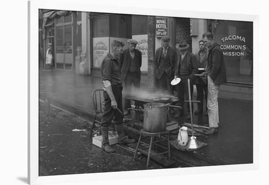 Breakfast Outside the Tacoma Commons Mission, 1930-Chapin Bowen-Framed Giclee Print