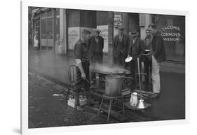 Breakfast Outside the Tacoma Commons Mission, 1930-Chapin Bowen-Framed Giclee Print