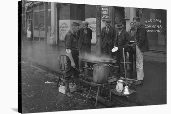 Breakfast Outside the Tacoma Commons Mission, 1930-Chapin Bowen-Stretched Canvas