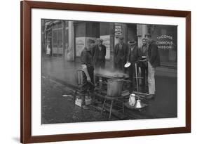 Breakfast Outside the Tacoma Commons Mission, 1930-Chapin Bowen-Framed Giclee Print