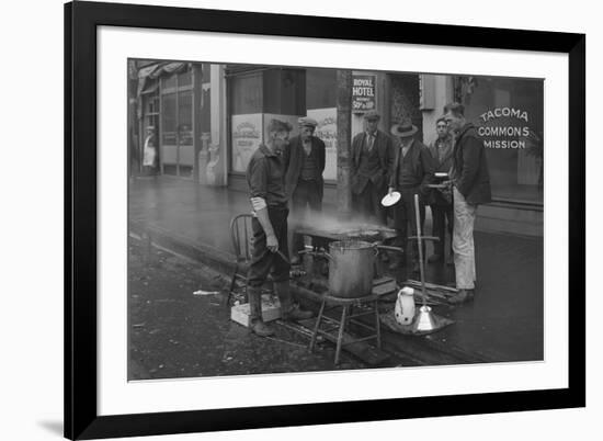 Breakfast Outside the Tacoma Commons Mission, 1930-Chapin Bowen-Framed Giclee Print