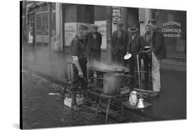 Breakfast Outside the Tacoma Commons Mission, 1930-Chapin Bowen-Stretched Canvas