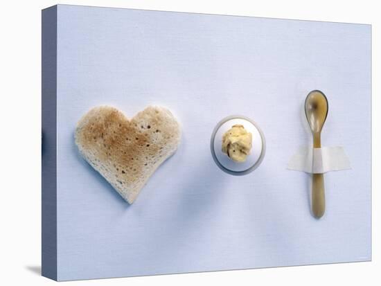 Breakfast Setting with Toast, Egg and Horn Egg Spoon-Alexander Van Berge-Stretched Canvas