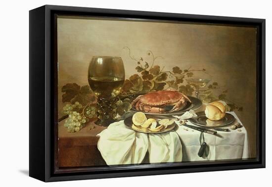 Breakfast Still Life with Roemer and a Crab-Pieter Claesz-Framed Stretched Canvas