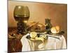 Breakfast Still Life with Roemer, Meat Pie, Lemon and Bread, 1640-Pieter Claesz-Mounted Giclee Print