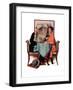 "Breakfast Table" or "Behind the Newspaper", August 23,1930-Norman Rockwell-Framed Giclee Print