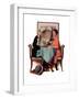 "Breakfast Table" or "Behind the Newspaper", August 23,1930-Norman Rockwell-Framed Giclee Print