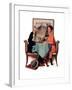 "Breakfast Table" or "Behind the Newspaper", August 23,1930-Norman Rockwell-Framed Giclee Print