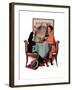 "Breakfast Table" or "Behind the Newspaper", August 23,1930-Norman Rockwell-Framed Giclee Print