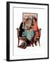 "Breakfast Table" or "Behind the Newspaper", August 23,1930-Norman Rockwell-Framed Giclee Print