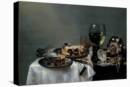 Breakfast Table with Blackberry Pie, 1631-Willem Claesz Heda-Stretched Canvas