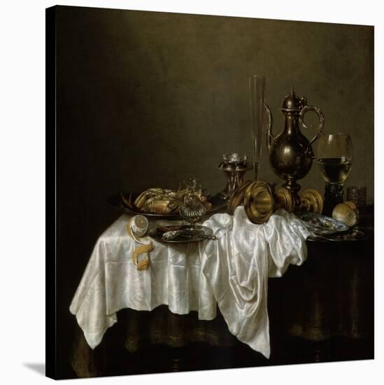 Breakfast with a Lobster, Dutch Painting of 17th Century-Willem Claesz Heda-Stretched Canvas