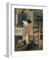 Breakfast with the Morning Newspaper, 1898-Laurits Andersen Ring-Framed Premium Giclee Print