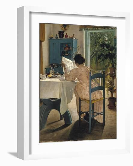 Breakfast with the Morning Newspaper, 1898-Laurits Andersen Ring-Framed Premium Giclee Print