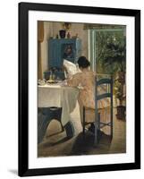 Breakfast with the Morning Newspaper, 1898-Laurits Andersen Ring-Framed Giclee Print