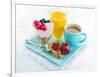 Breakfast With Yoghurt, Berries, Juice, Toast And Coffee-Anna-Mari West-Framed Art Print