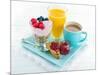 Breakfast With Yoghurt, Berries, Juice, Toast And Coffee-Anna-Mari West-Mounted Art Print