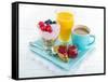 Breakfast With Yoghurt, Berries, Juice, Toast And Coffee-Anna-Mari West-Framed Stretched Canvas