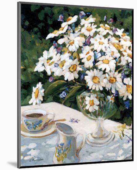 Breakfasting with Daisies-Liliane Fournier-Mounted Art Print