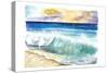 Breaking Eastern Caribbean Waves with Sunset on Antilles Island-M. Bleichner-Stretched Canvas