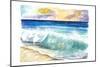 Breaking Eastern Caribbean Waves with Sunset on Antilles Island-M. Bleichner-Mounted Premium Giclee Print