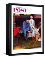 "Breaking Home Ties" Saturday Evening Post Cover, September 25,1954-Norman Rockwell-Framed Stretched Canvas