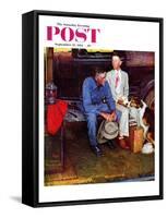 "Breaking Home Ties" Saturday Evening Post Cover, September 25,1954-Norman Rockwell-Framed Stretched Canvas