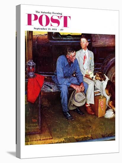 "Breaking Home Ties" Saturday Evening Post Cover, September 25,1954-Norman Rockwell-Stretched Canvas