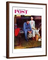 "Breaking Home Ties" Saturday Evening Post Cover, September 25,1954-Norman Rockwell-Framed Giclee Print