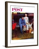 "Breaking Home Ties" Saturday Evening Post Cover, September 25,1954-Norman Rockwell-Framed Giclee Print