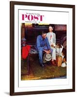 "Breaking Home Ties" Saturday Evening Post Cover, September 25,1954-Norman Rockwell-Framed Giclee Print