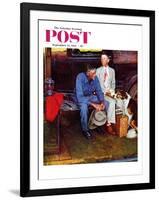 "Breaking Home Ties" Saturday Evening Post Cover, September 25,1954-Norman Rockwell-Framed Giclee Print