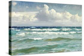 Breaking the waves off Skagen, 1919-Michael Ancher-Stretched Canvas