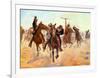 Breaking Through The Lines-Charles Schreyvogel-Framed Art Print