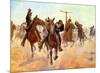 Breaking Through The Lines-Charles Schreyvogel-Mounted Art Print