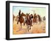 Breaking Through the Lines-Charles Schreyvogel-Framed Art Print