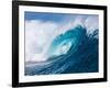 Breaking tubing wave at Teahupoo surf break, Tahiti, French Polynesia-Mark A Johnson-Framed Photographic Print