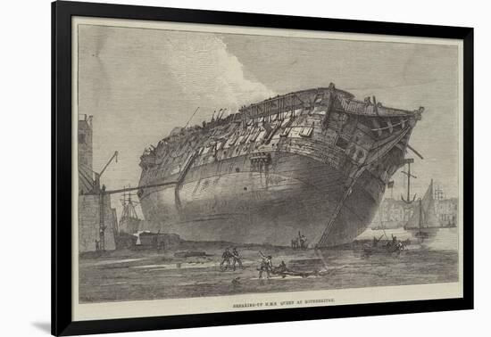 Breaking-Up HMS Queen at Rotherhithe-Frank Watkins-Framed Giclee Print