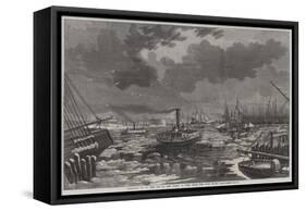 Breaking Up of the Ice at New York, a View from the East River-Harry Fenn-Framed Stretched Canvas