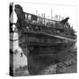 Breaking Up the Hospital Ship 'Dreadnought' at Chatham Dockyard, 1875-null-Stretched Canvas